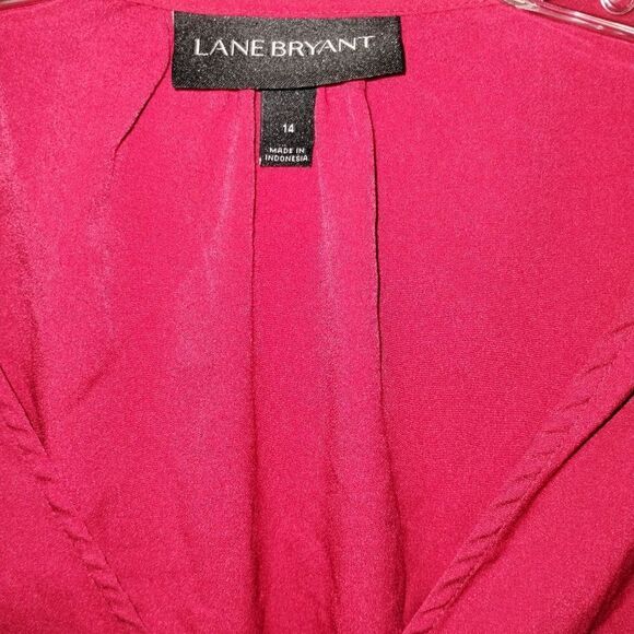 Lane Bryant Red Faux Wrap Blouse - Picture 5 of 9